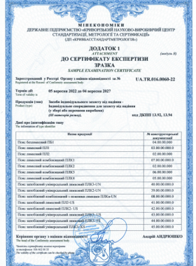 Сертифікат на пояси (2 ст.)